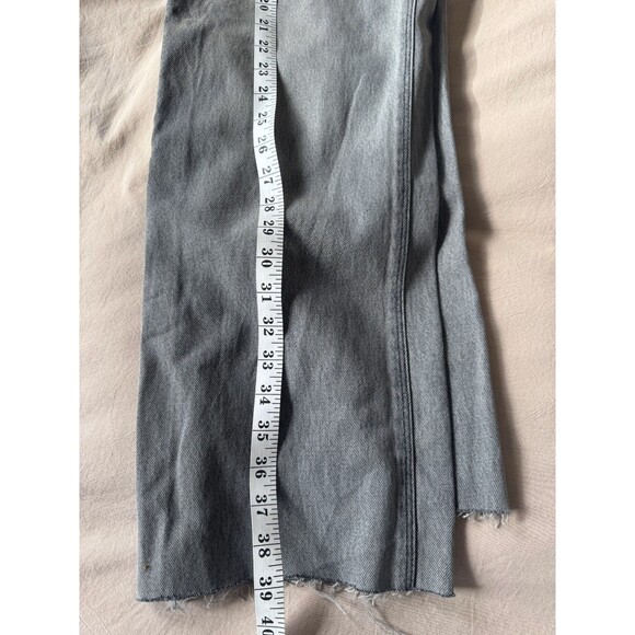 Zadig & Voltaire Womens Black 26 Evy Denim Cut Jeans Wide Leg Baggy Embroidered - Picture 12 of 12